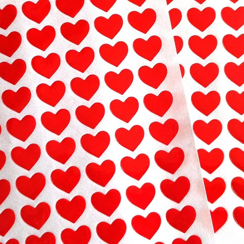 New 4 sheet Red Heart Stickers 14mm Mothers Day Valentines Wedding Cards Label