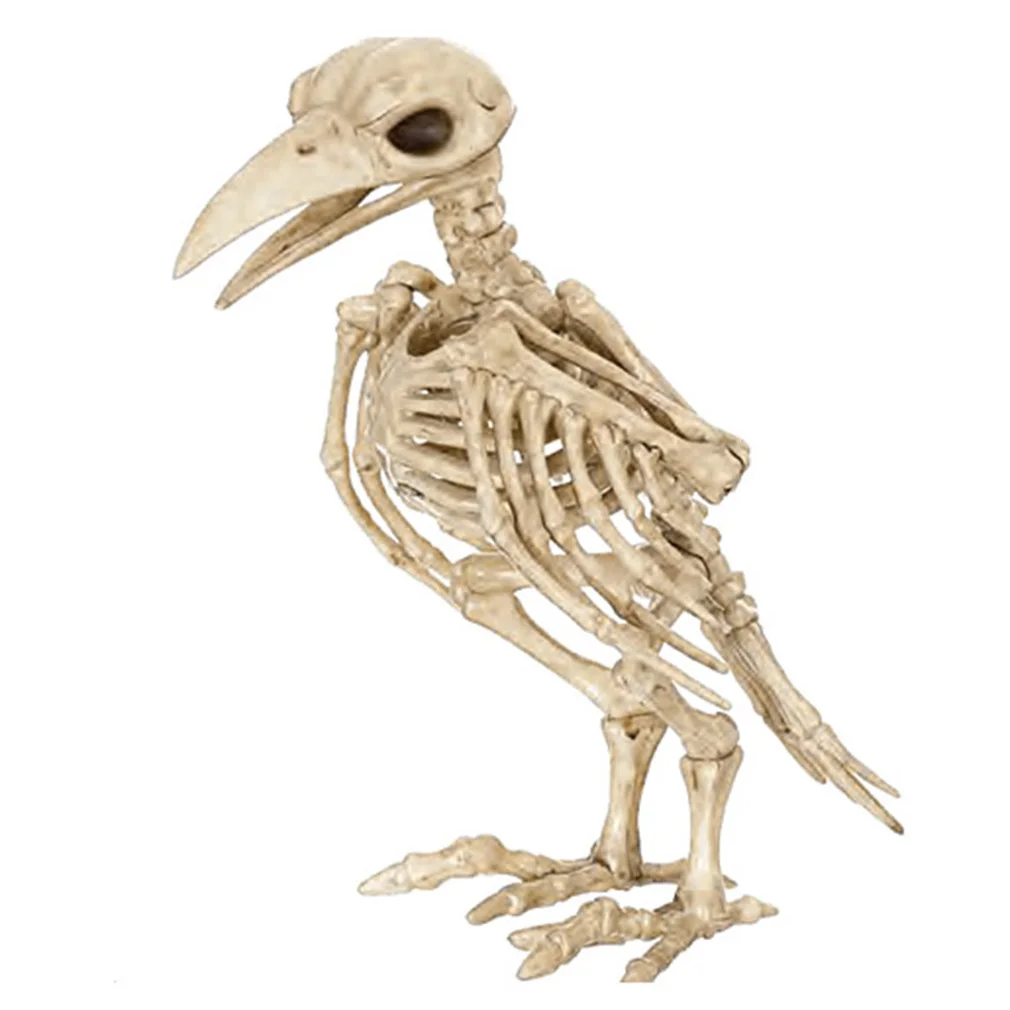 Creative Skeleton Raven Plastic Animal Bones Horror Creepy Halloween Decoration Event Party Mini Bird Craft | Дом и сад