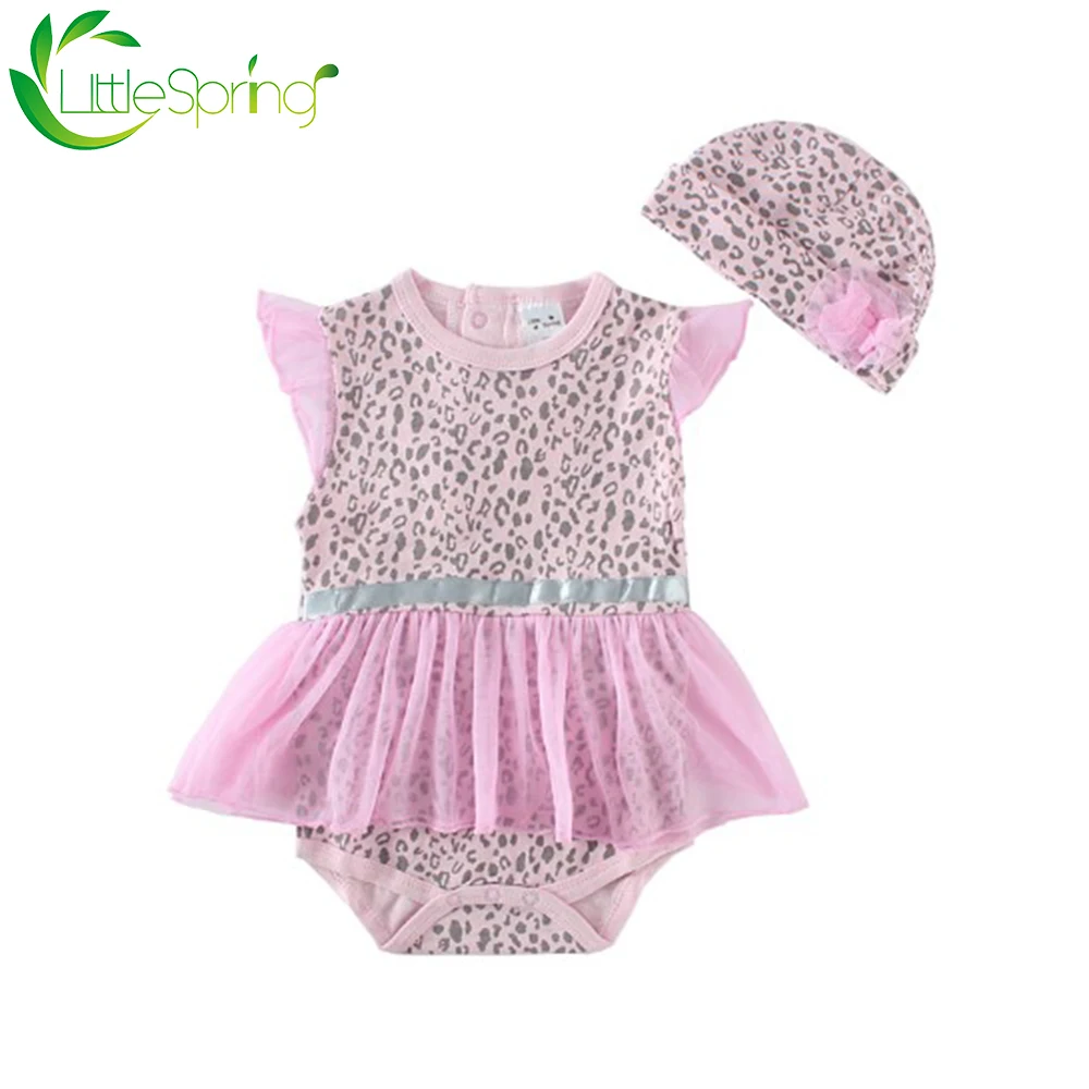 Комбинезоны для маленьких девочек LittleSpring летняя одежда новорожденных детский