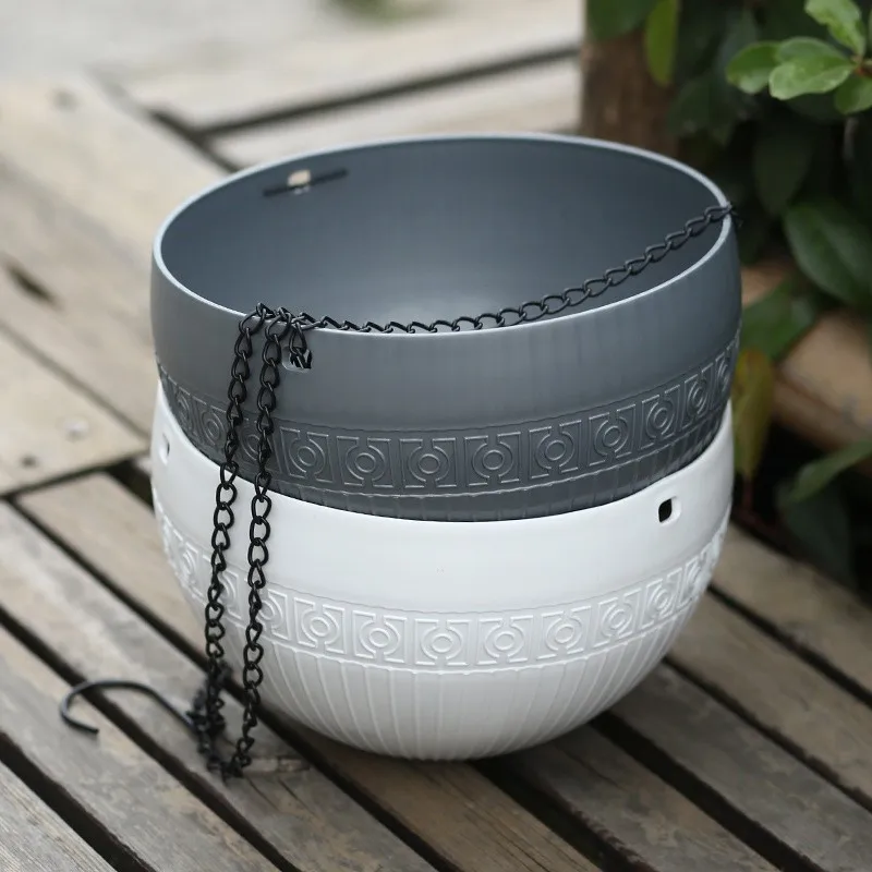 Imitation Rattan Hanging Basket  Flower Pot Chain  Basin  Economic Hydroponic Plants Plant Grow Basin Home Garden Decoration