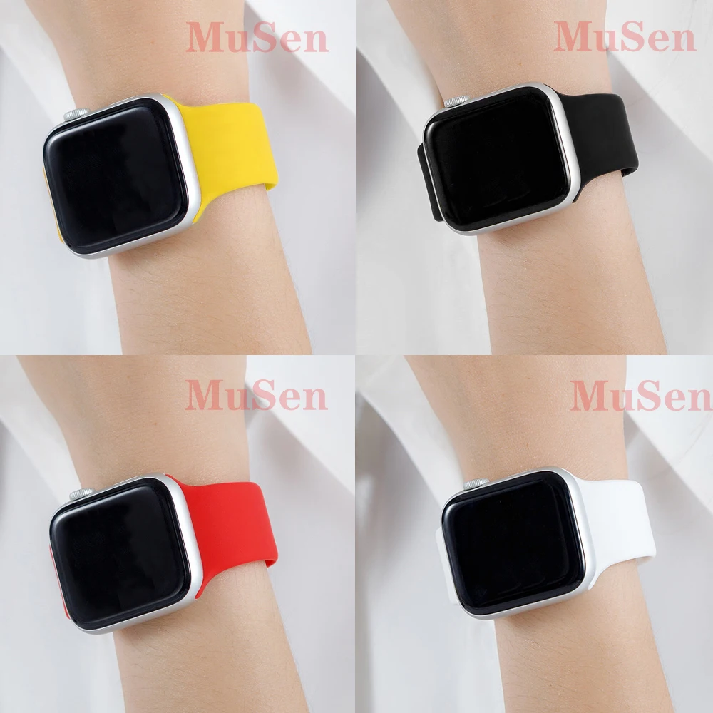 Silicone strap for apple watch band 6 44mm 42mm 40mm 38mm smart rubber watchband bracelet iwatch band for series 6 se 5 4 3 2 se