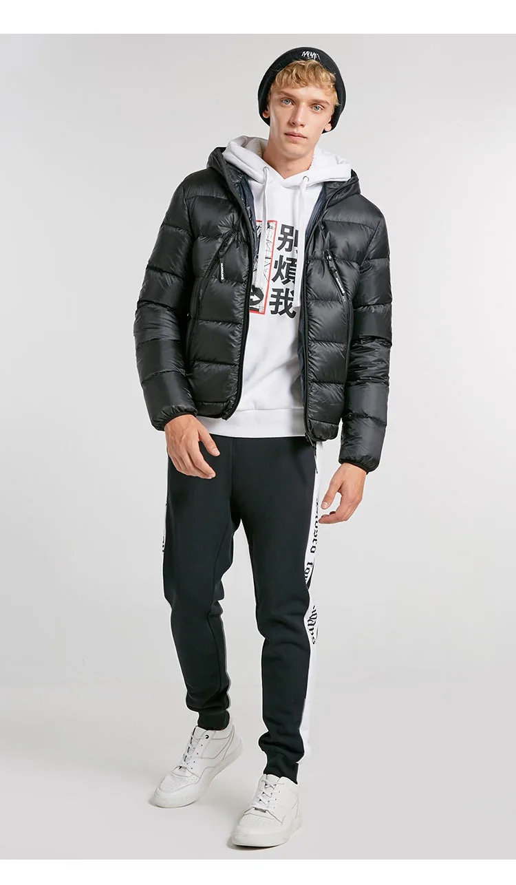 JackJones мужской зимний Повседневный Яркий цвет с капюшоном пуховик 218412520