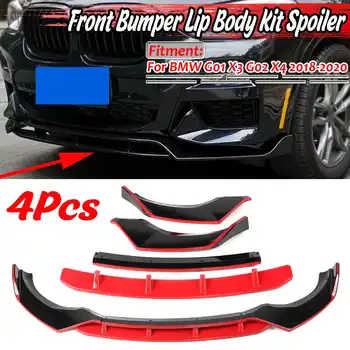 

New 4PCS Car Front Bumper Splitter Lip Spoiler Diffuser Guard Deflector Lips Cover Trim For BMW G01 X3 G02 X4 2018 2019 2020