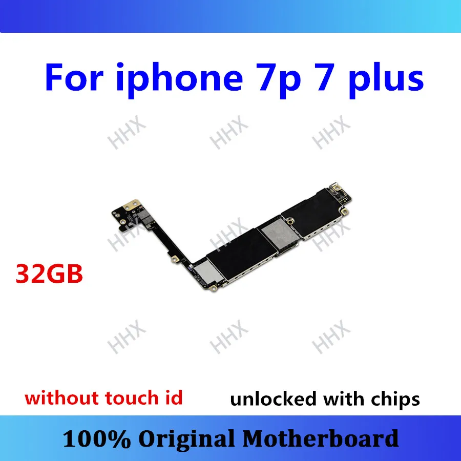 

Original 7 plus logic board for iphone 7p 7plus motherboard without touch ID unlocked IOS installed MB 32GB no home button card