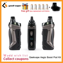 Geekvape Aegis Boost pod vape Комплект Встроенный аккумулятор 1500 мАч с 3,7 мл Форсунка картриджа Pod система Vaping kit vs aegis solo