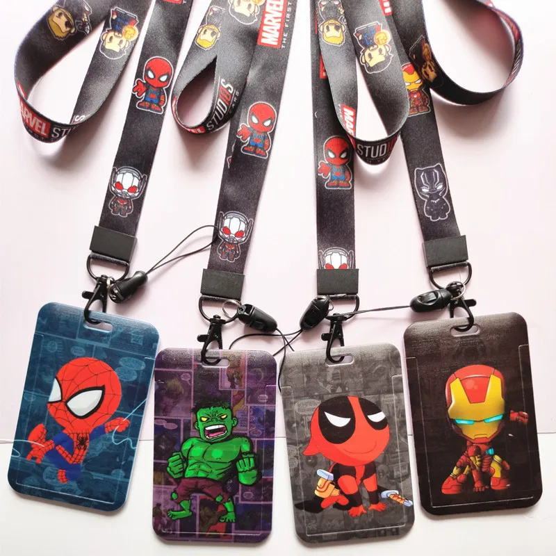 Original Avengers Spiderman Captain America Super Heroes Card Cover Student Campus Outdoor Hanging Neck Bag ID Holder | Багаж и сумки