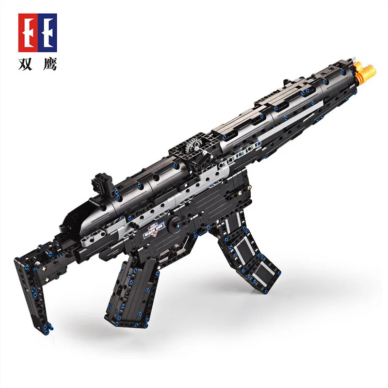  Simulation MP5 Submachine gun PUBG CS GO Weapons Military Technic Model Building Block Bricks compa