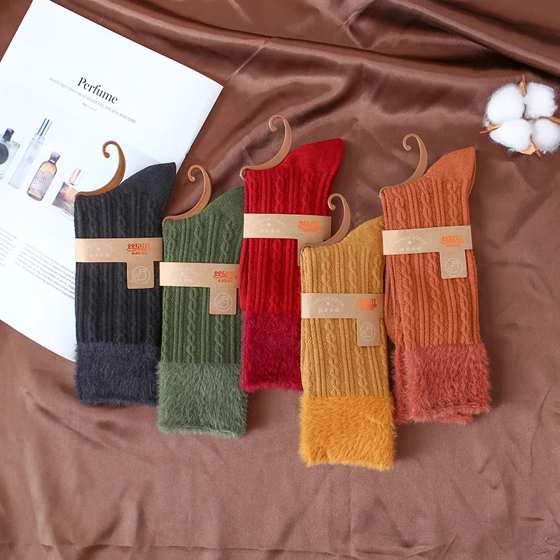 

10pairs/set Thick Cotton Socks Ladies Women's Socks Wool Side Socks Japanese Style Female Autumn Socks Manufacturer Wholesale
