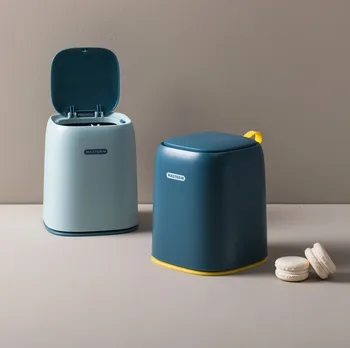 

Desktop trash can household press type lid debris bucket mini dresser storage bucket office storage paper basket
