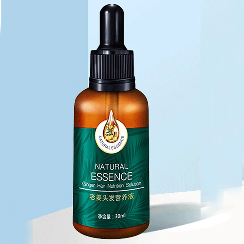 1pc 7X el rápido crecimiento de cabello tratamiento contra la pérdida del pelo suero de crecimiento rápido del cabello aceite esencial de jengibre 30ml
