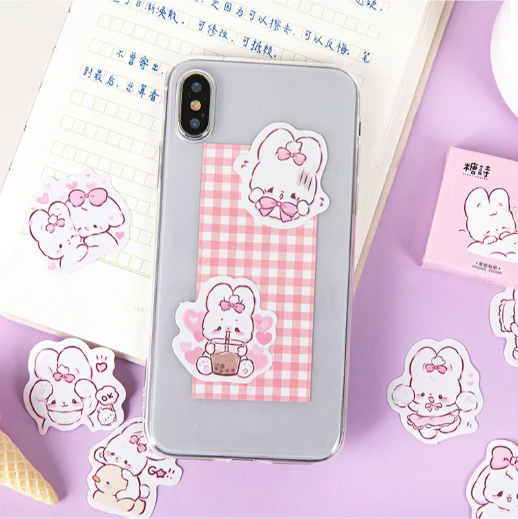 45 pcs/box Cute rabbit daily Kawaii Decoration Stickers Planner Scrapbooking Stationery Korean Diary Stickers