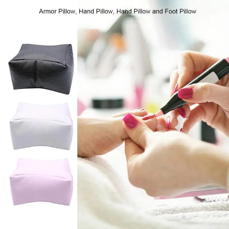 NailPillowNailArtEquipmentHandRestCushionPillowPinkSoftPULeatherFootHandHolderDualUseManicureNailTools
