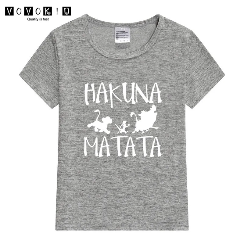 Little Girl Boy Hakuna Matata Funny Cartoon T-shirt Chlidren Baby Summer The Lion King Top Baby T Shirt Thanksgiving Shirt