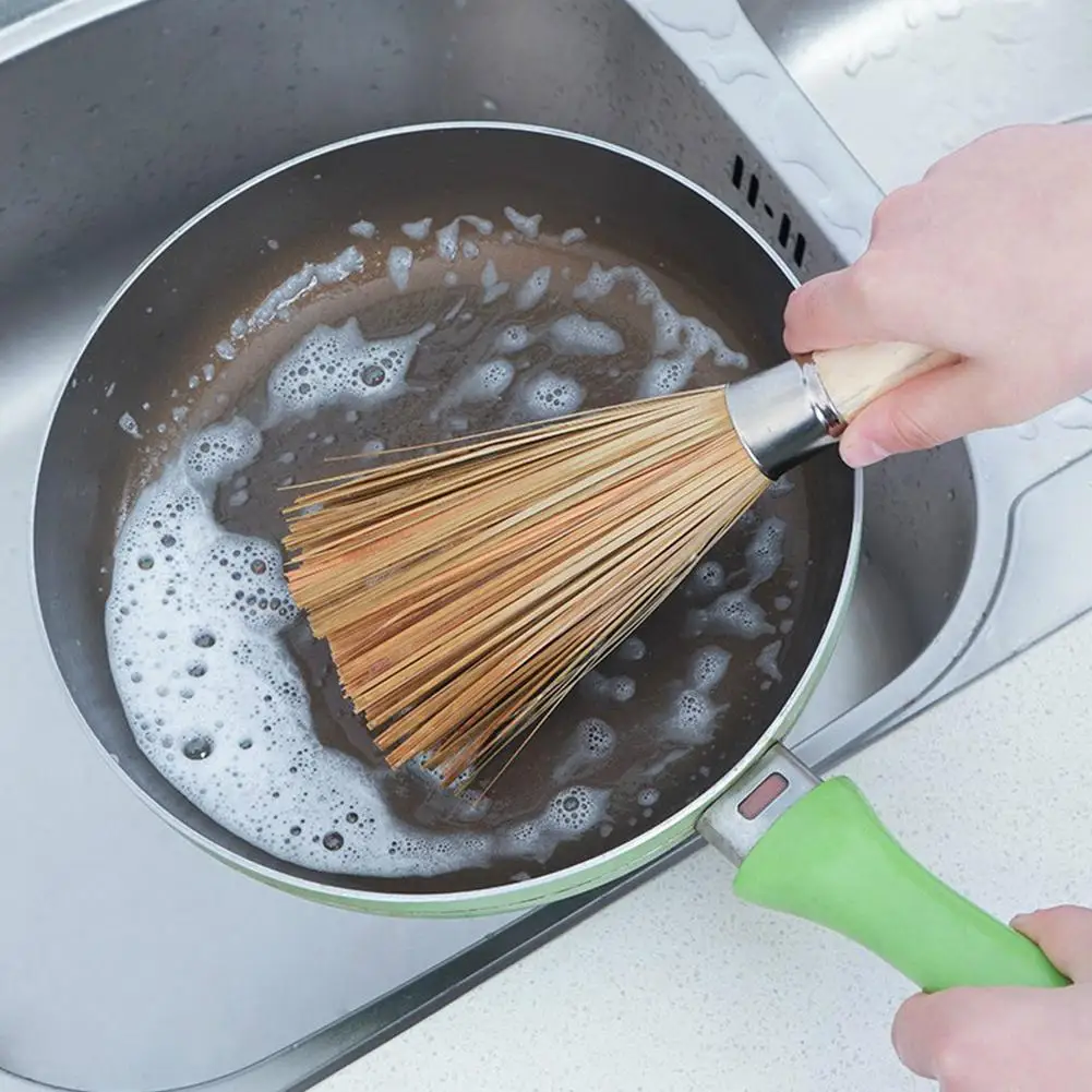 Бамбуковые щетки для сковороды с длинной ручкой вок посуды кухонный инструмент