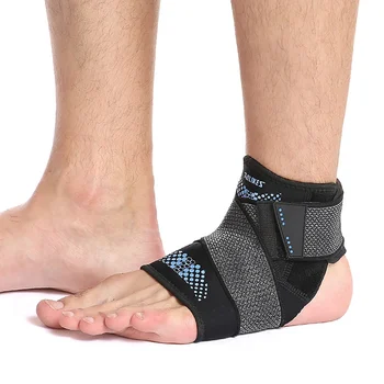 1pcs Sport Ankle Brace Protector Adjustable Anti-sprain Compression Feet Support Wrap Bandage Protection With Strap black HF
