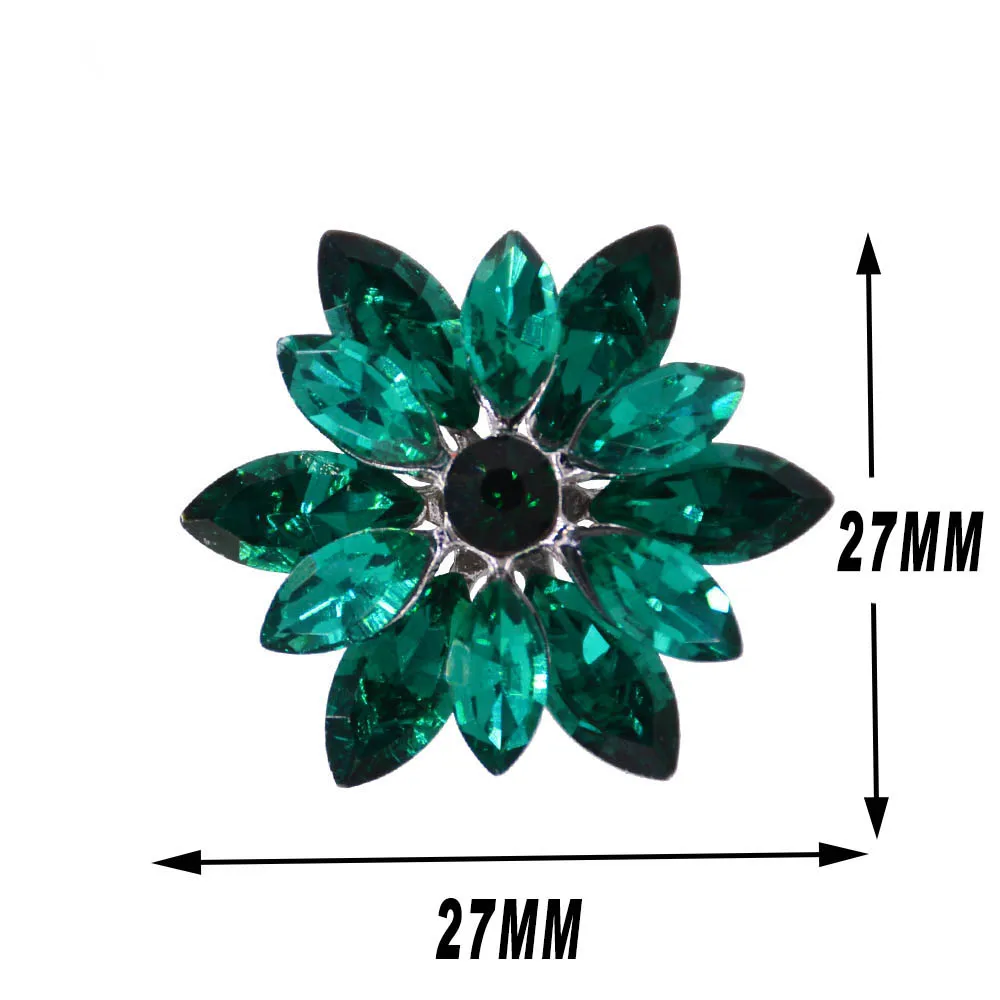 5pcs/lot 27mm Alloy Rhinestone Button For Craft Sewing DIY Handmade Buttons for Clothing Decorative Embellishment 12 Colors