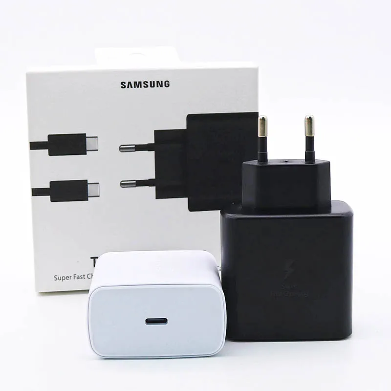 Fast charge 18w Original 45W Samsung S20 Super Fast Charger Adaptive quick charge type C to type-c cable for galaxy s10 a50 a51 s8 note 10 9 8 65 watt car charger