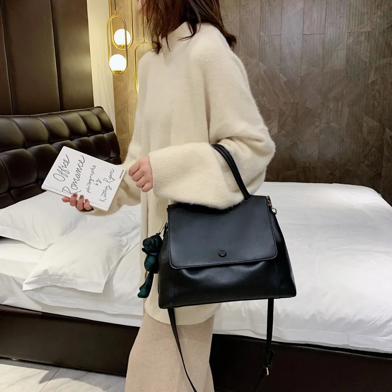 

2019 Elegant Autumn And Winter Simple Large Bag WOMEN'S Bag Fashion Versatile Toth Large Capacity Shoulder Handbag Large Bag