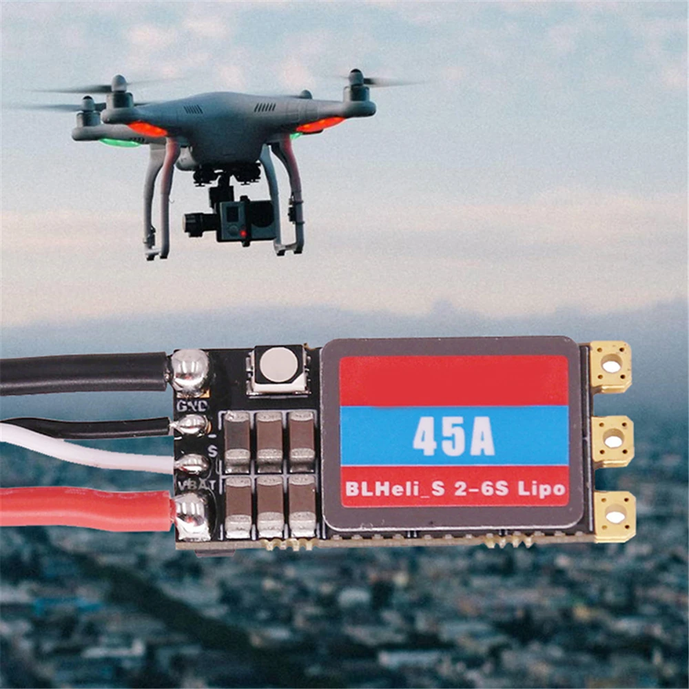 BLHeli_S 35A/45A бесщеточный ESC с светодиодный светильник 2S 6S LIPO для FPV пересекающего
