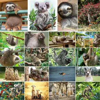 

Diamond Painting Australia Animals Kangaroo Sloth Koala Meerkat 5D Full Drill Embroidery Kits Wall Decor Gift DIY Crafts Art