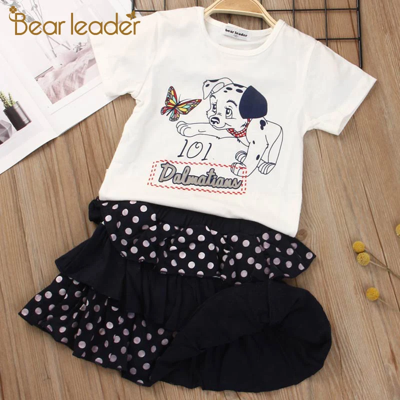 Bear Leader/комплект одежды для девочек новый комплект Милая футболка с короткими