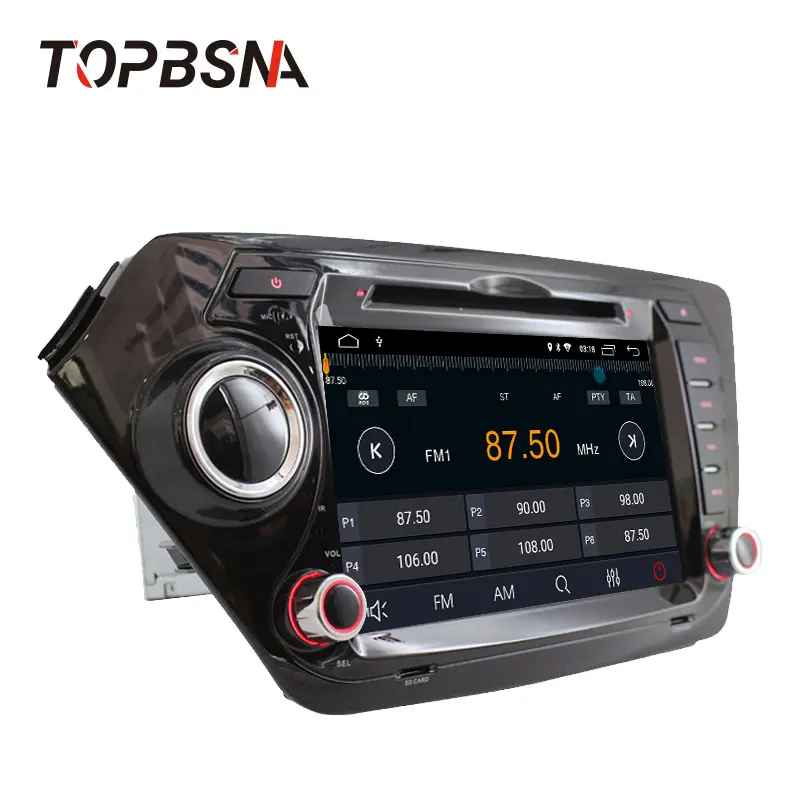 Clearance TOPBSNA Android 9.0 2 Din Car DVD Player For Kia k2 RIO 2010-2015 Car Multimedia player GPS Navigation DVD Stereo Audio WIFI RDS 2