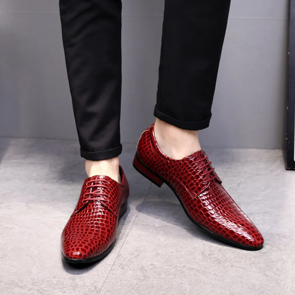 Модные однотонные деловые нарядные туфли для мужчин; мужские туфли-оксфорды на низком каблуке; свадебные модельные офисные туфли