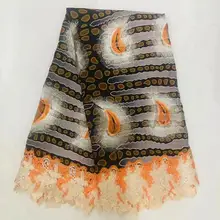 Высокое качество хлопок французский шнур кружева ткани вышивка цветочный узор Африканский воск батик ткань для красивой одежды! O-4599