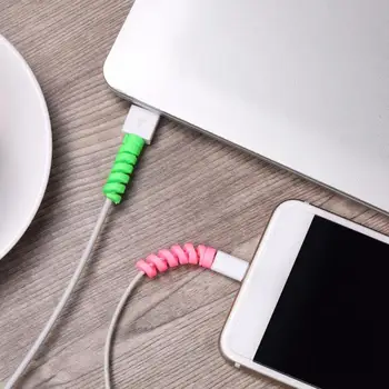 

2 pcs Universal Spiral Data Line Protector Anti-data Line Break Protection Line Six Colors For iPhone Samsung Accessories
