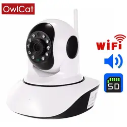 OwlCat 1080 P 720P HD Беспроводной Купол ИК ночного IP Камера Wi-Fi P2P Видеоняни и радионяни аудио говорить SD CCTV Onvif Температура влажность sens