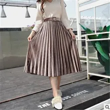 Новинка, Модные осенние и зимние женские юбки с поясом, вельветовые плиссированные юбки