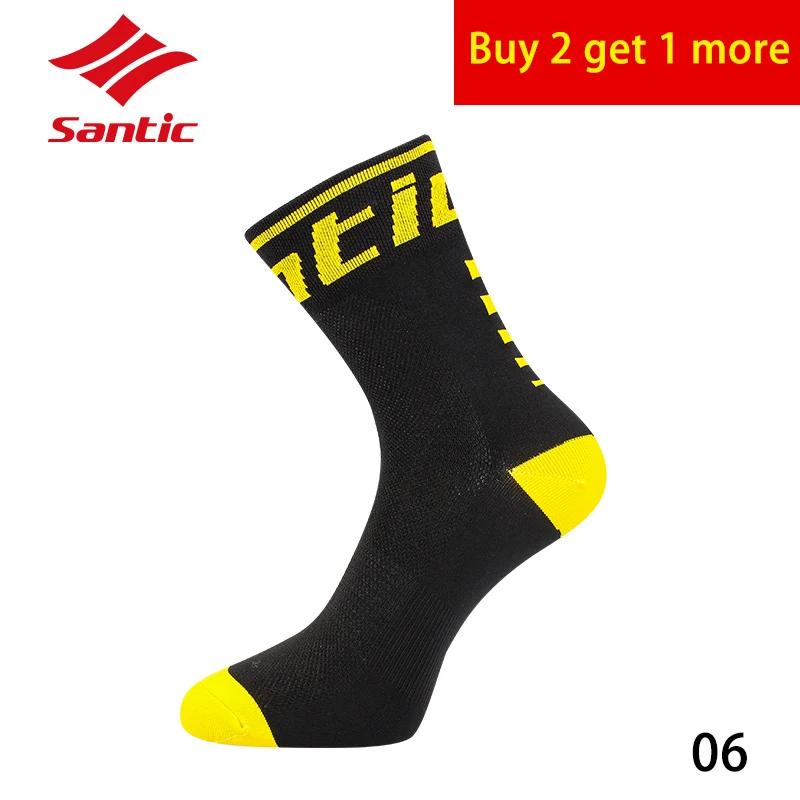 06-1 pair Santic профессиональные велосипедные носки износостойкий Высокое качество MTB горный велосипед носки нескользящие дышащие уличные спортивные носки - Цвет: 06-1 pair