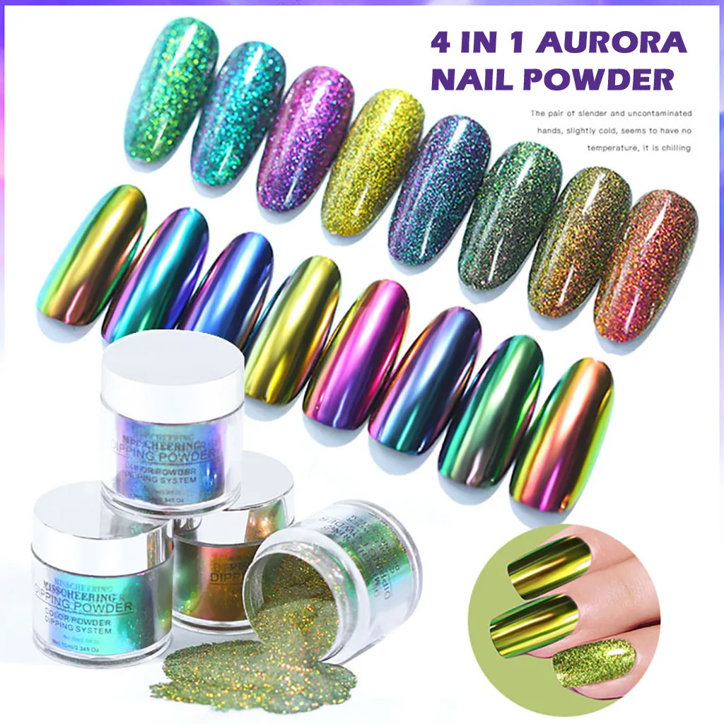 

Holographic Nail Powder Glitter Shimmer Nail Art Decorations Manicure New Dipping Powder Nail Dust Pigment #YL5