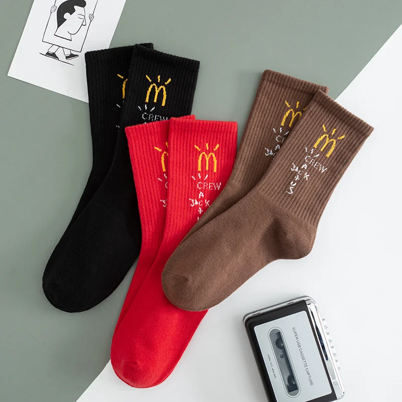 Men socks Travis Scott Skate Crew Socks Men Sport Travis Scott Cactus Jack Bandanas Socks Streetwear Hip Hop gifts for men