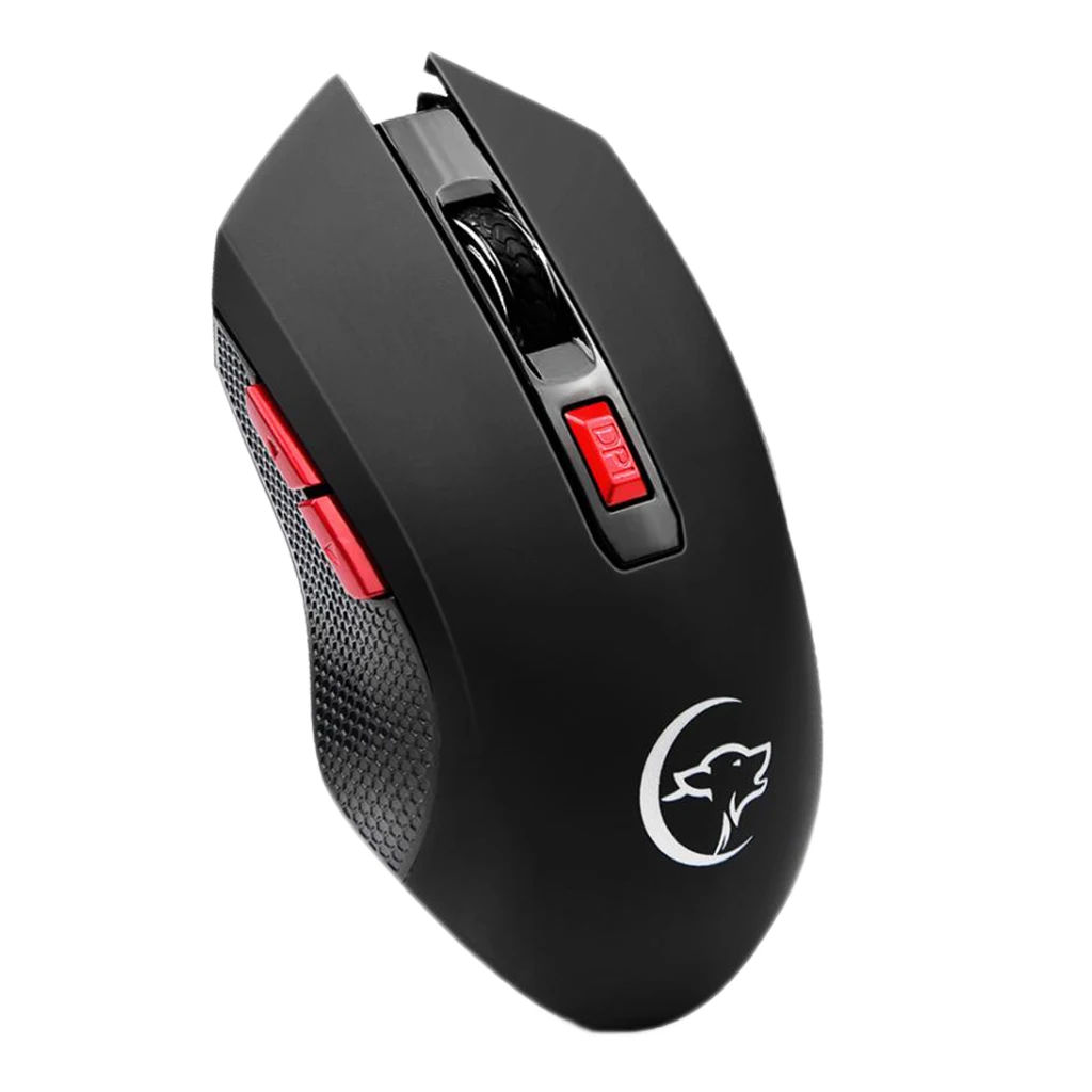 6 кнопок Gaming Keyboard USB Беспроводной Мышь подсветкой оптическая мышь 800/1200/1600/2400 Точек на дюйм регулируемый Беспроводной оптический Мышь мыши компьютерных игр