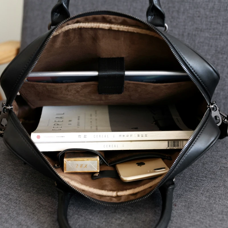 HandBag Men's Leather Luxury Brand Business Briefcase Leather Woven Bag Fashion Shoulder Bag ComputerBag Large Capacity 2020 New