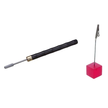 

2 Pcs Accessories: 1 Pcs Memo Halter Card Holder Memo Clip Photo Picture Holder with Alligator Clip & 1 Pcs Diy Leather Craft Ed