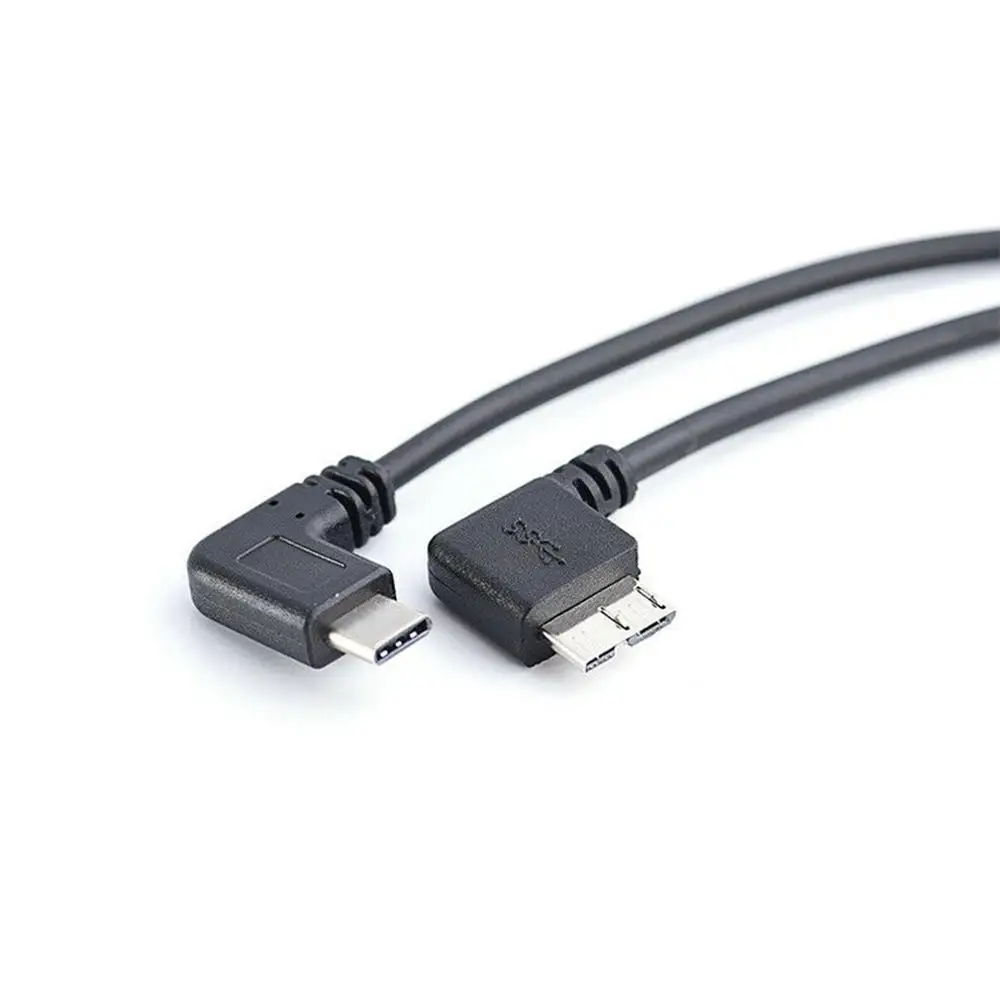 Новый Угловой кабель USB 3 1 Type C к 0 Micro B соединительный для передачи данных 90
