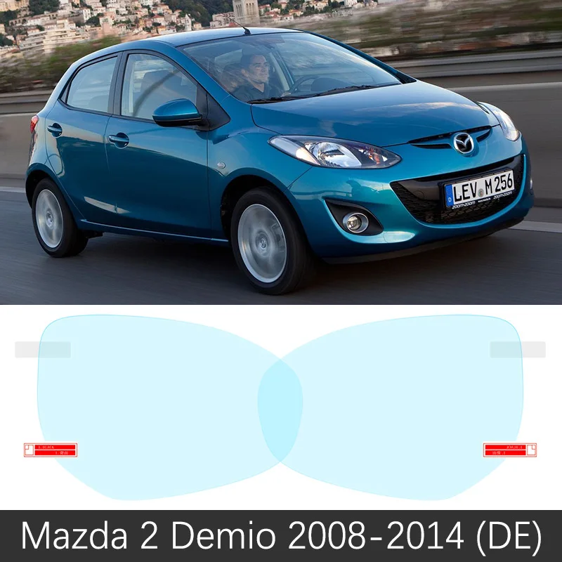 Для Mazda 2 Demio DW DY DE DJ 1996~ полное покрытие Зеркало заднего вида непромокаемые Анти-противотуманная пленка аксессуары 2003 2008 2013 - Название цвета: Mazda 2 2008-2014