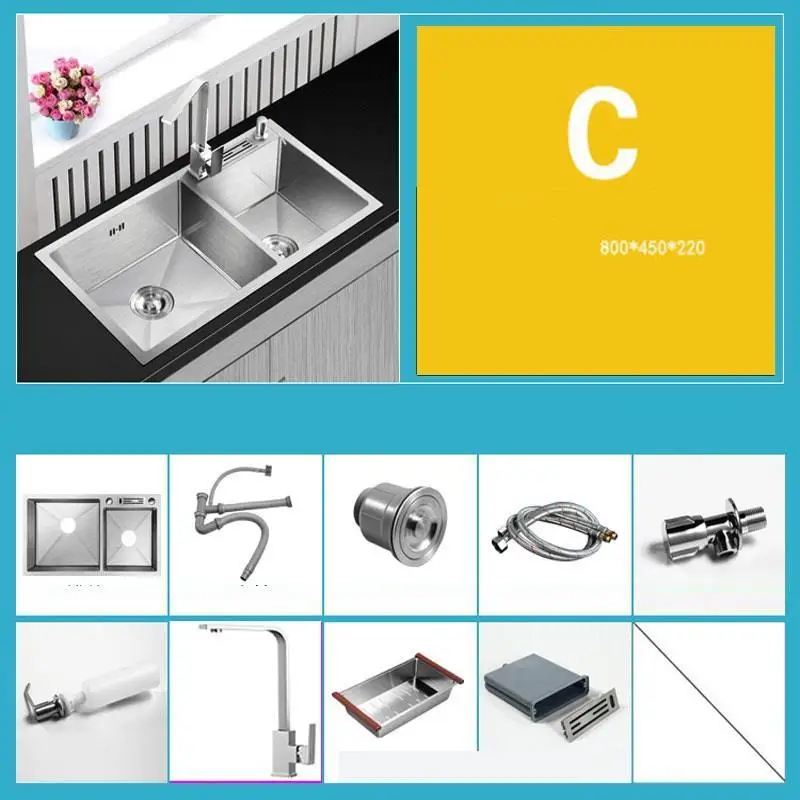 Version Q Ze Stali Nierdzewnej Evier Inox Keuken Gootsteen Wasbak кухня Куба Fregadero De Cocina Pia Cozinha мойка для овощей - Цвет: Version Q