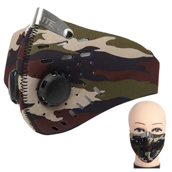 

Camo Activated Carbon Dust Mask Filter Breathable Anti Pollution PM2.5 Anti-fog Windproof Protective Bike MTB Cycling Face Mask