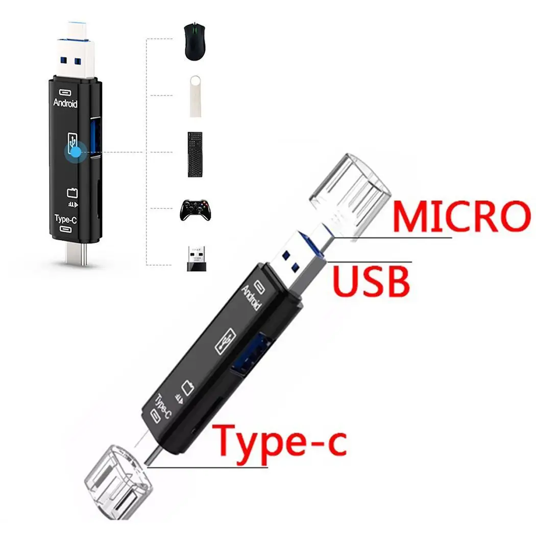 S SKYEE type C, micro USB и USB 3 в 1 OTG Кардридер высокоскоростной USB2.0 Универсальный OTG TF для Android Компьютерный удлинитель-переходник