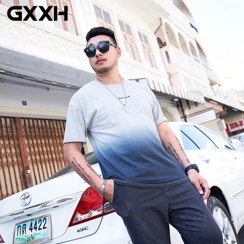 Модная мужская футболка GXXH летняя крутая с вышивкой букв и круглым вырезом