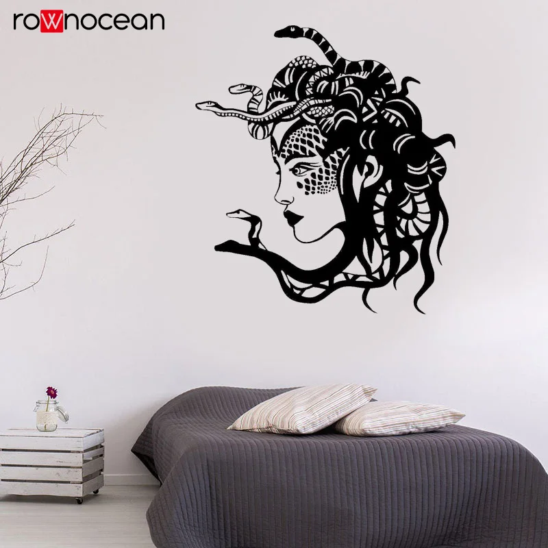 

Witchcraft decal Medusa Snake Girl vinyl sticker Gothic, Wiccan Girls, Greek Mythology wallpaper decoration 3C77