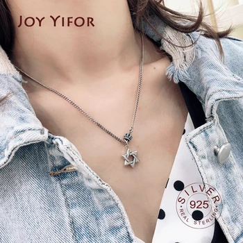 

925 Sterling Silver Jewelry Tassel sun Temperament Short Personality hollow out Chain Personality Necklaces