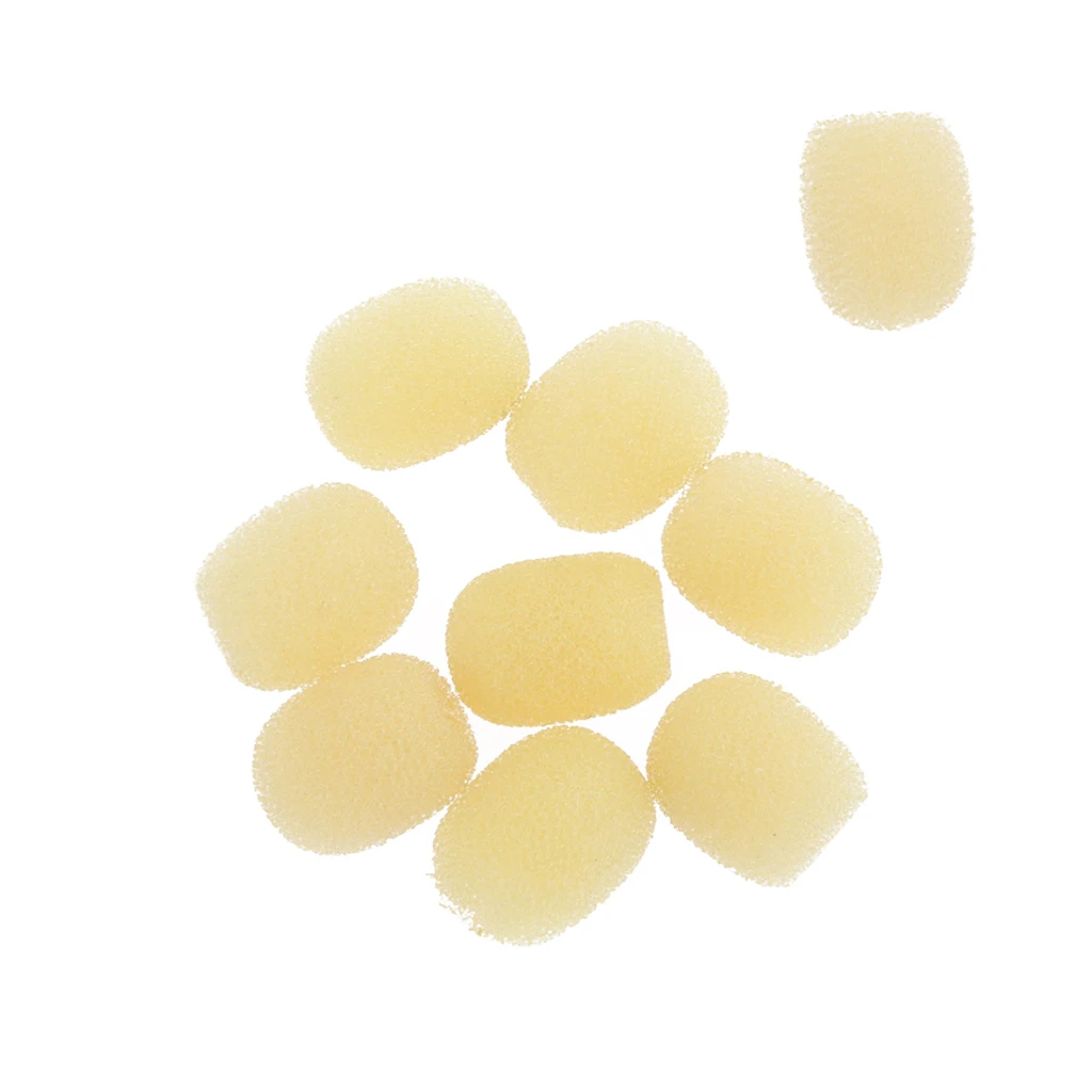 10Pcs Sponge Mic Windscreen Covers Protector for Headset/Clip-on Mini Condenser Microphone Replacement Parts