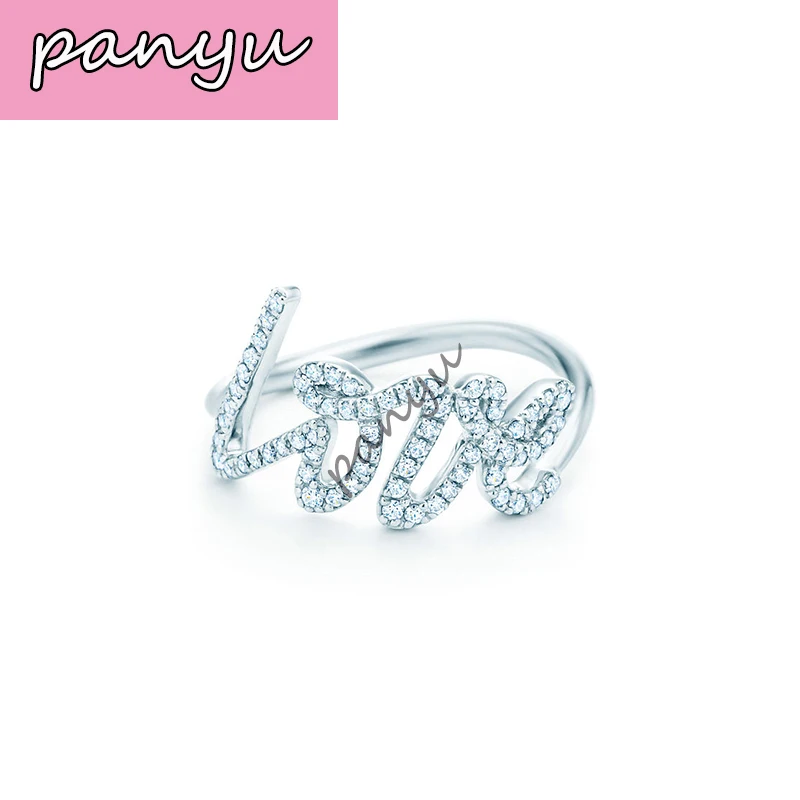 

TIFF 925 Silver Shining LOVE Ring, Originally 1:1 High Quality Fashion Ring, Suitable for Couple Gift Jewelry