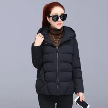 

Casual Coats Jackets Woman New Fashion 2019 Winter Korean Style Warm Cotton Padded Parka Women Hooded Short Coats