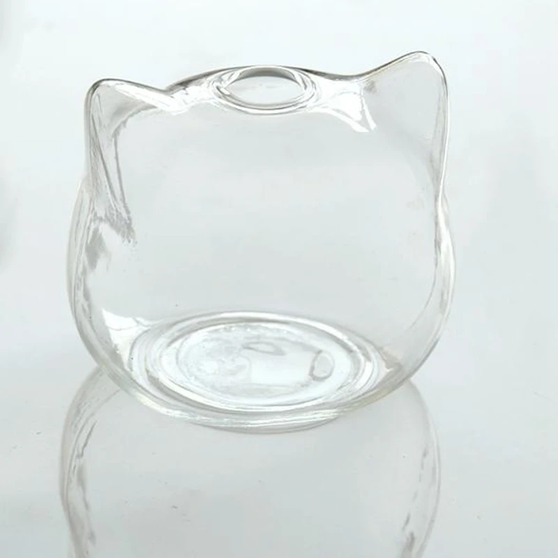 Cat Shaped Glass Vase Hydroponic Plant Flower Vase Terrarium Container Pot Decor Art Gift