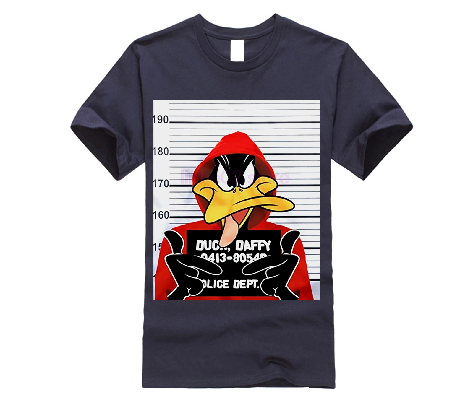 LEQEMAO печатные Чистый хлопок Мужские Looney Tunes Даффи Дак мугшот мужчин s графическая